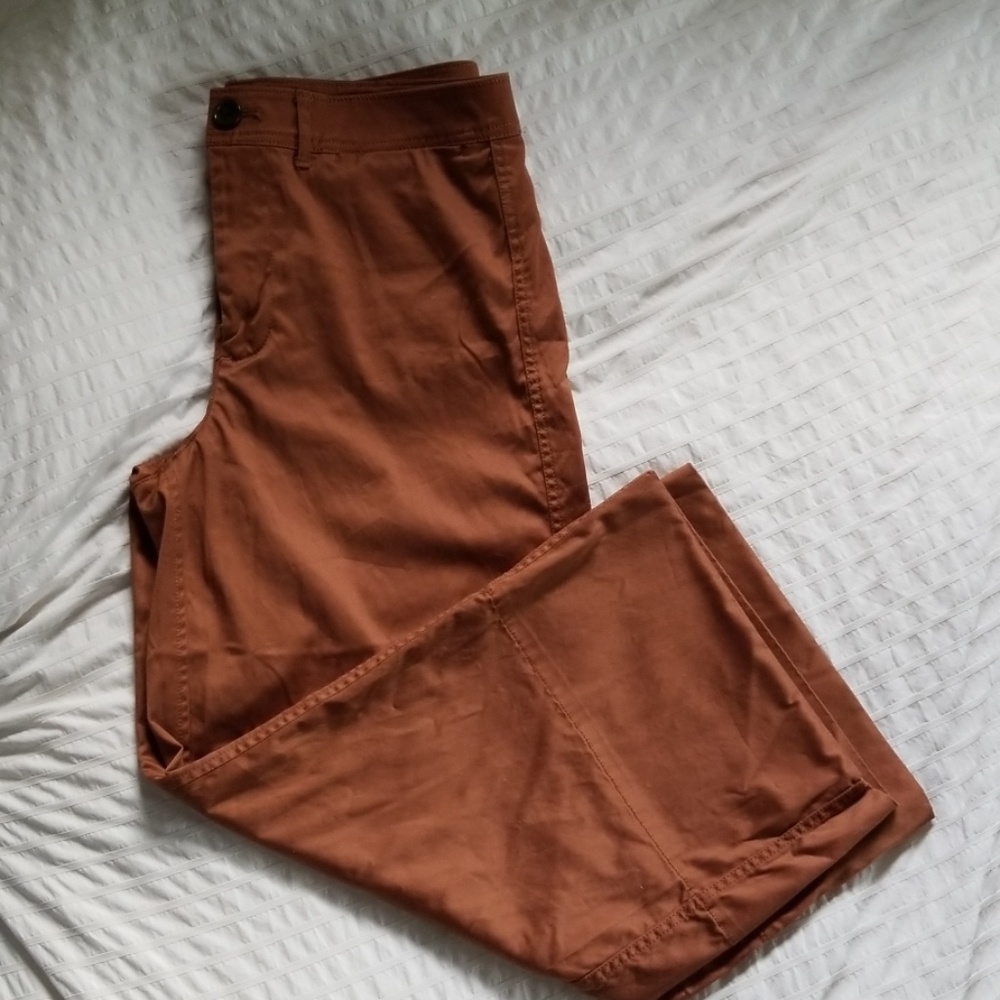 Madewell wide leg crop rust colored pants